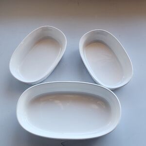 Set of 3 Corningware, White Oval Serving Dish/Casserole..